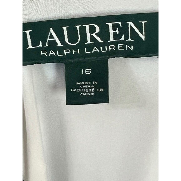 Lauren Ralph Lauren Dress 16 Black White Colorblock Stretch Lined Shift Career - Picture 11 of 14
